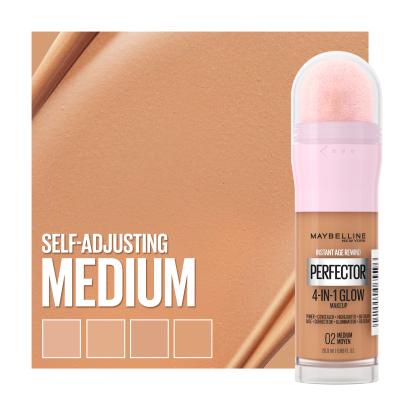 Maybelline Instant Anti-Age Perfector 4-In-1 Glow Fond de ten pentru femei 20 ml Nuanţă 02 Medium