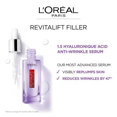 L&#039;Oréal Paris Revitalift Filler HA 1,5% Ser facial pentru femei 30 ml