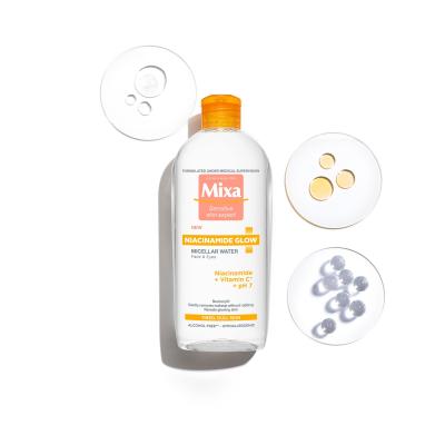 Mixa Niacinamide Glow Micellar Water Apă micelară pentru femei 400 ml