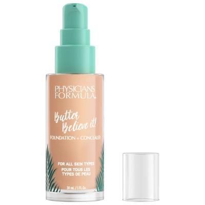 Physicians Formula Butter Believe It! Foundation + Concealer Fond de ten pentru femei 30 ml Nuanţă Light-To-Medium