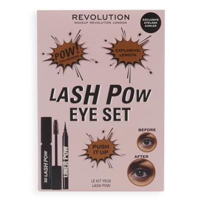 Makeup Revolution London Lash Pow Eye Set Set cadou Mascara 5D Lash Pow Mascara 12,2 ml + tuș de ochi Liner Pow 0,5 ml Black + ondulator de gene