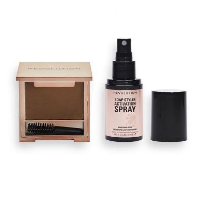 Makeup Revolution London Soap Styler+ Duo Set cadou Săpun pentru sprâncene Soap Styler 5 g + spray pentru sprâncene Soap Styler Brow Activation Spray 50 ml