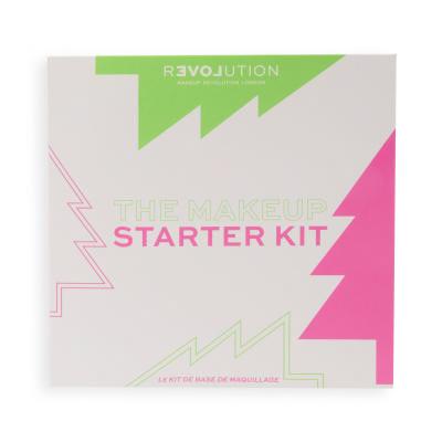 Revolution Relove The Makeup Starter Kit Set cadou Mascara 7 ml +  tuș de ochi 0,7g + creion de sprâncene 0,3g + paletă farduri de pleoape 1,3 g + luciu de buze 2,2ml + balsam de buze 15ml + bază de machiaj 12ml + paletă farduri de obraz și iluminatoare 5,8g + pudră fixatoare 7g + paletă corectoare 