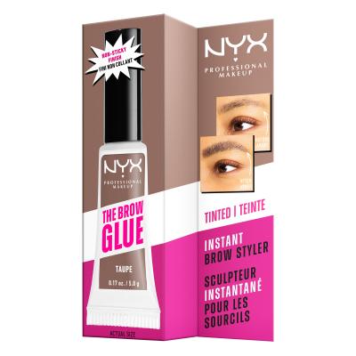 NYX Professional Makeup The Brow Glue Instant Brow Styler Gel și ceară pentru femei 5 g Nuanţă 02 Taupe