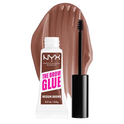 NYX Professional Makeup The Brow Glue Instant Brow Styler Gel și ceară pentru femei 5 g Nuanţă 03 Medium Brown