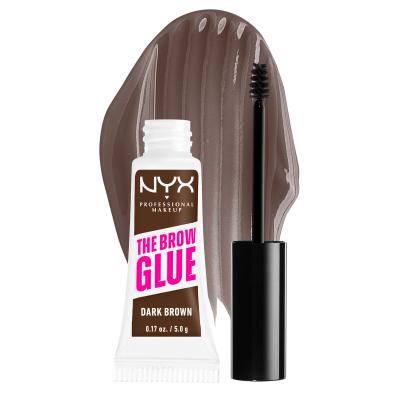 NYX Professional Makeup The Brow Glue Instant Brow Styler Gel și ceară pentru femei 5 g Nuanţă 04 Dark Brown