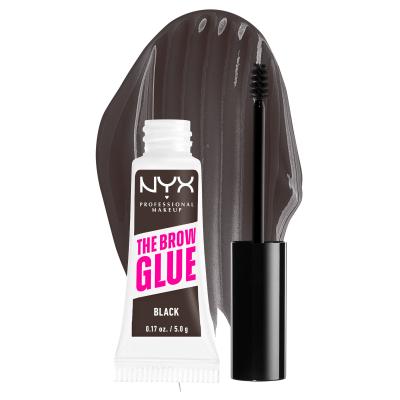 NYX Professional Makeup The Brow Glue Instant Brow Styler Gel și ceară pentru femei 5 g Nuanţă 05 Black