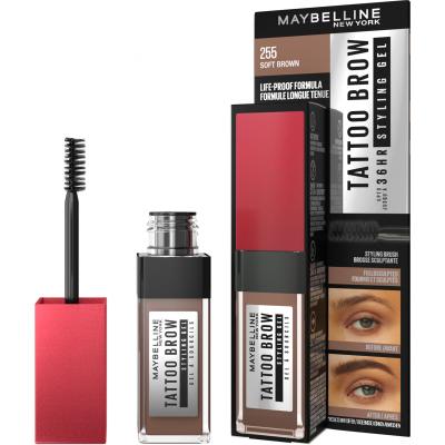 Maybelline Tattoo Brow 36H Styling Gel Gel și ceară pentru femei 6 ml Nuanţă 255 Soft Brown