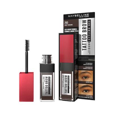 Maybelline Tattoo Brow 36H Styling Gel Gel și ceară pentru femei 6 ml Nuanţă 260 Deep Brown