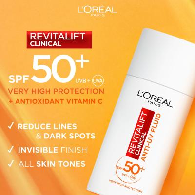 L&#039;Oréal Paris Revitalift Clinical Anti-UV Fluid SPF50+ Cremă de zi 50 ml