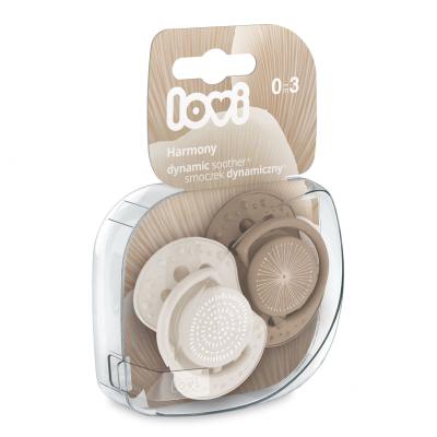 LOVI Harmony Dynamic Soother Girl 0-3m Suzete pentru copii 2 buc