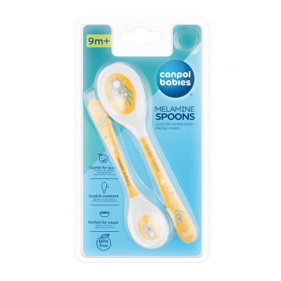 Canpol babies Exotic Animals Melamine Spoons 9m+ Yellow Veselă pentru copii 2 buc