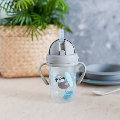 Canpol babies Exotic Animals Non-Spill Expert Cup With Weighted Straw Grey Căni pentru copii 270 ml