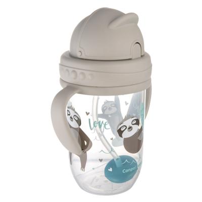 Canpol babies Exotic Animals Non-Spill Expert Cup With Weighted Straw Grey Căni pentru copii 270 ml