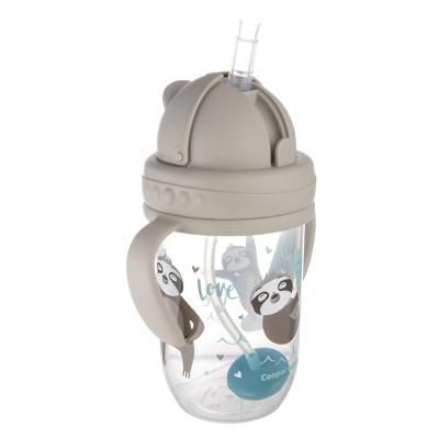 Canpol babies Exotic Animals Non-Spill Expert Cup With Weighted Straw Grey Căni pentru copii 270 ml