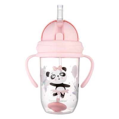 Canpol babies Exotic Animals Non-Spill Expert Cup With Weighted Straw Pink Căni pentru copii 270 ml