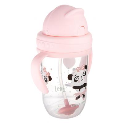 Canpol babies Exotic Animals Non-Spill Expert Cup With Weighted Straw Pink Căni pentru copii 270 ml