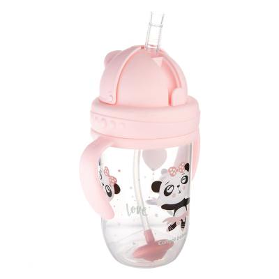 Canpol babies Exotic Animals Non-Spill Expert Cup With Weighted Straw Pink Căni pentru copii 270 ml