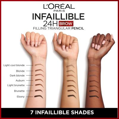 L&#039;Oréal Paris Infaillible Brows 24H Filling Triangular Pencil Creion pentru femei 1 ml Nuanţă 06 Dark Blonde