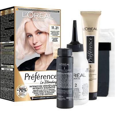 L&#039;Oréal Paris Préférence Le Blonding Vopsea de păr pentru femei 1 buc Nuanţă 11.21 Ultra Light Cold Pearl Blonde