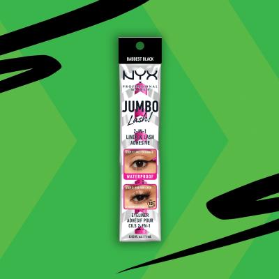 NYX Professional Makeup Jumbo Lash! 2in1 Liner &amp; Lash Adhesive Tuș de ochi pentru femei 1 ml Nuanţă 01 Black