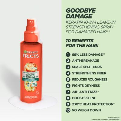 Garnier Fructis Goodbye Damage Keratin 10-In-1 Leave-In Fără clătire pentru femei 150 ml