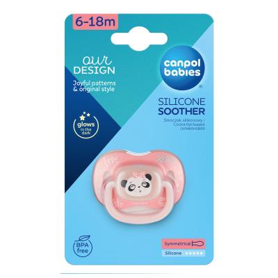 Canpol babies Exotic Animals Silicone Soother Panda 6-18m Suzete pentru copii 1 buc