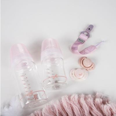 LOVI Baby Shower Glass Bottle Pink 0m+ Biberoane pentru copii 150 ml