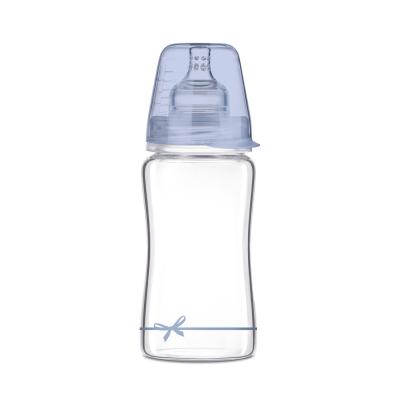 LOVI Baby Shower Glass Bottle Blue 3m+ Biberoane pentru copii 250 ml