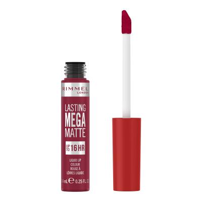 Rimmel London Lasting Mega Matte Liquid Lip Colour Ruj de buze pentru femei 7,4 ml Nuanţă Ruby Passion