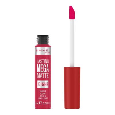 Rimmel London Lasting Mega Matte Liquid Lip Colour Ruj de buze pentru femei 7,4 ml Nuanţă Fuchsia Flush