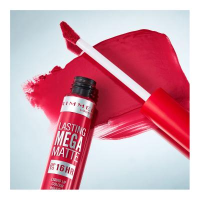 Rimmel London Lasting Mega Matte Liquid Lip Colour Ruj de buze pentru femei 7,4 ml Nuanţă Fuchsia Flush