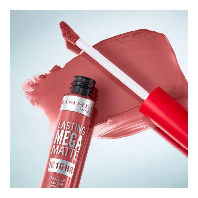 Rimmel London Lasting Mega Matte Liquid Lip Colour Ruj de buze pentru femei 7,4 ml Nuanţă Rose &amp; Shine