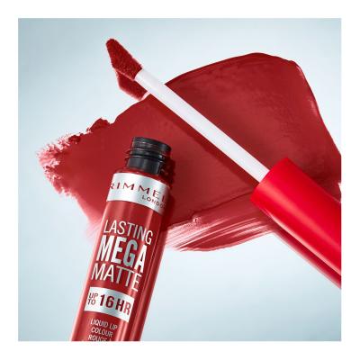 Rimmel London Lasting Mega Matte Liquid Lip Colour Ruj de buze pentru femei 7,4 ml Nuanţă Fire Starter