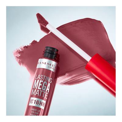 Rimmel London Lasting Mega Matte Liquid Lip Colour Ruj de buze pentru femei 7,4 ml Nuanţă Ravishing Rose