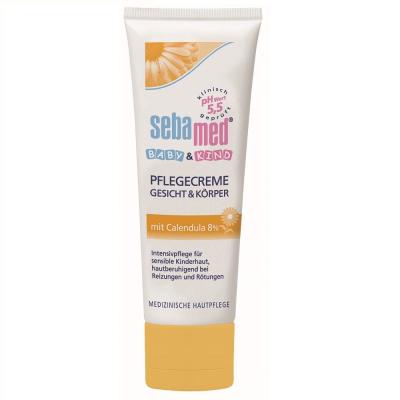 SebaMed Baby Care Cream Face &amp; Body With Calendula Cremă de corp pentru copii 75 ml