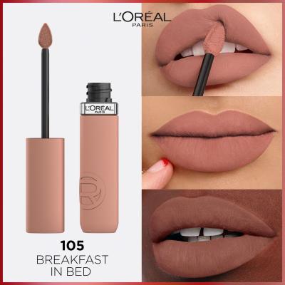 L&#039;Oréal Paris Infaillible Matte Resistance Lipstick Ruj de buze pentru femei 5 ml Nuanţă 105 Breakfest In Bed