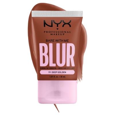 NYX Professional Makeup Bare With Me Blur Tint Foundation Fond de ten pentru femei 30 ml Nuanţă 19 Deep Golden