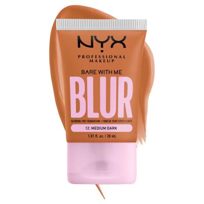 NYX Professional Makeup Bare With Me Blur Tint Foundation Fond de ten pentru femei 30 ml Nuanţă 12 Medium Dark