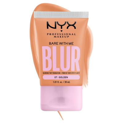 NYX Professional Makeup Bare With Me Blur Tint Foundation Fond de ten pentru femei 30 ml Nuanţă 07 Golden