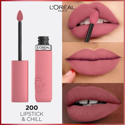 L&#039;Oréal Paris Infaillible Matte Resistance Lipstick Ruj de buze pentru femei 5 ml Nuanţă 200 Lipstick&amp;Chill