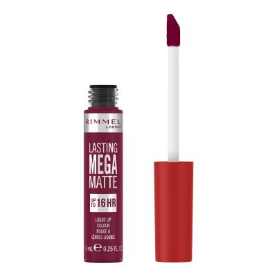 Rimmel London Lasting Mega Matte Liquid Lip Colour Ruj de buze pentru femei 7,4 ml Nuanţă Rock Me Purple