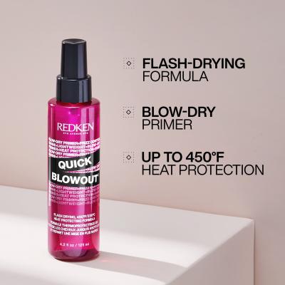 Redken Quick Blowout Lightweight Blow Dry Primer Spray Protecție termică pentru femei 125 ml