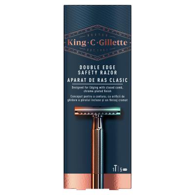 Gillette King C. Double Edge Safety Razor Aparate de ras pentru bărbați Set