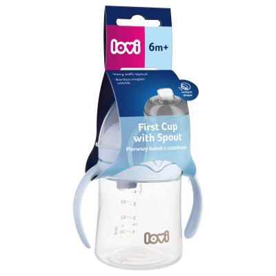 LOVI First Cup With Spout Blue 6m+ Căni pentru copii 150 ml