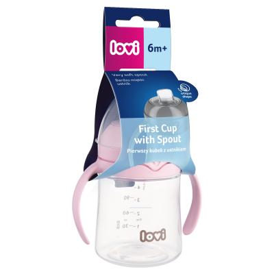 LOVI First Cup With Spout Pink 6m+ Căni pentru copii 150 ml