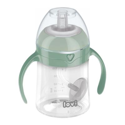 LOVI First Cup With Weighted Straw Green 6m+ Căni pentru copii 150 ml