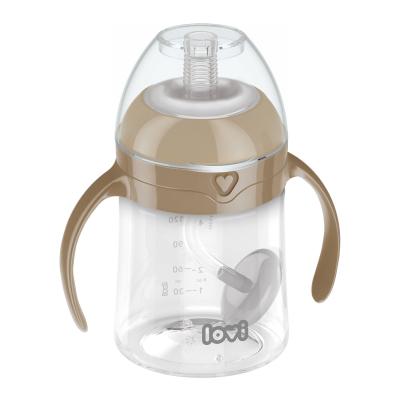 LOVI First Cup With Weighted Straw Brown 6m+ Căni pentru copii 150 ml