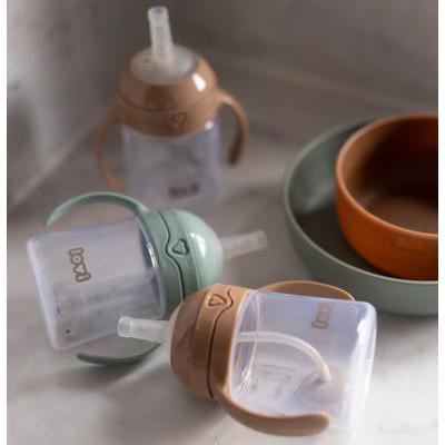 LOVI First Cup With Weighted Straw Brown 6m+ Căni pentru copii 150 ml