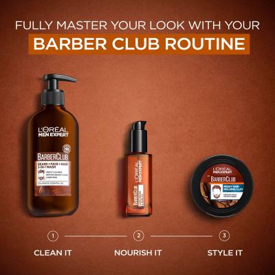 L&#039;Oréal Paris Men Expert Barber Club Messy Hair Molding Clay Cremă modelatoare pentru bărbați 75 ml